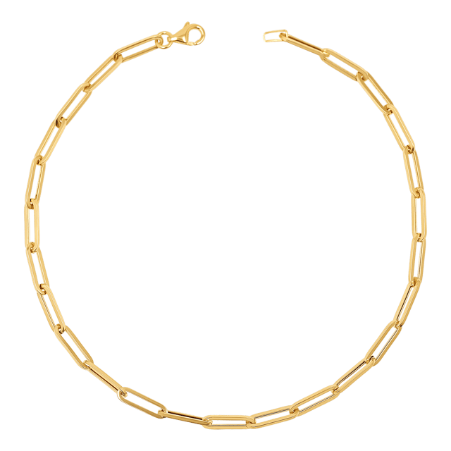 14K Signature Paper Clip Chain Anklet