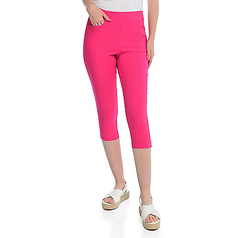Kate & Mallory® Women's Stretch Woven Slim Leg 2-Pocket Capris 3X In Bright Pink