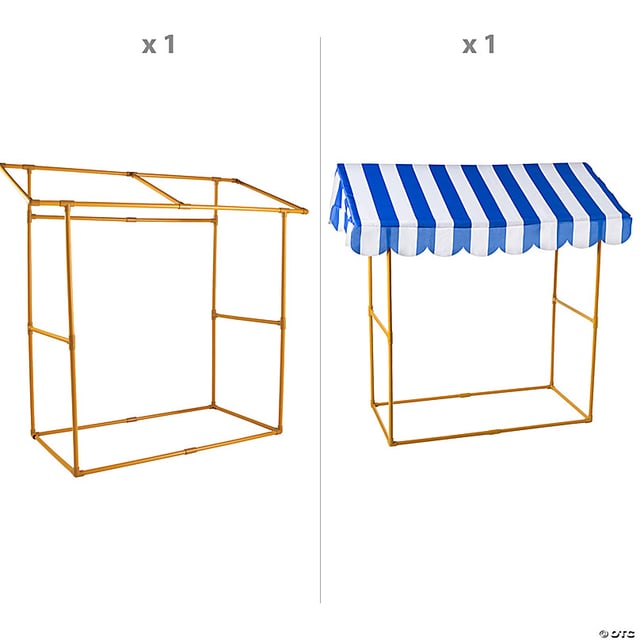 42 1/4 x 54 Blue & White Striped Tabletop Hut with Frame - 2 Pc.