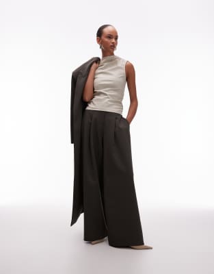 ASOS DESIGN oversized balloon barrel leg trousers in olive