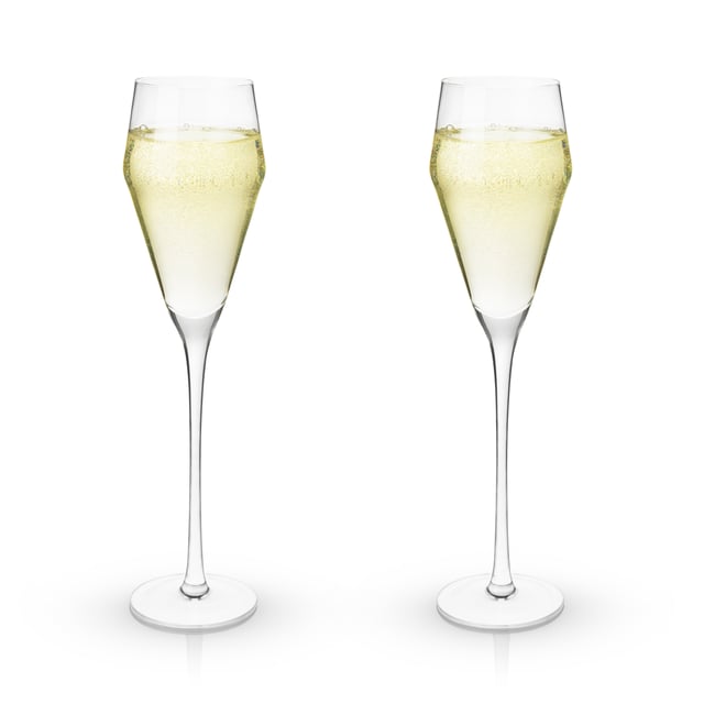 Raye Angled Crystal Prosecco Glasses Set of 2