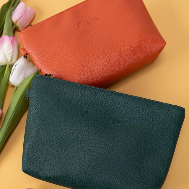 Personalized Makeup Bag-Cosmetic Pouch-Travel Organizer-Bridesmaid Gifts-Gift for Her-15 Colors