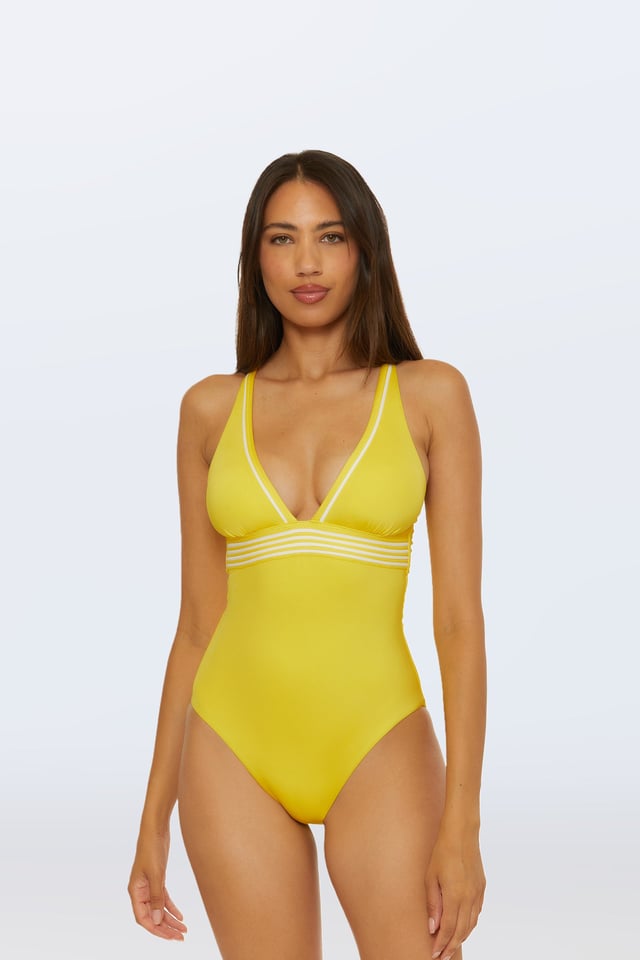 Monaco Pleated Plunge One-Piece