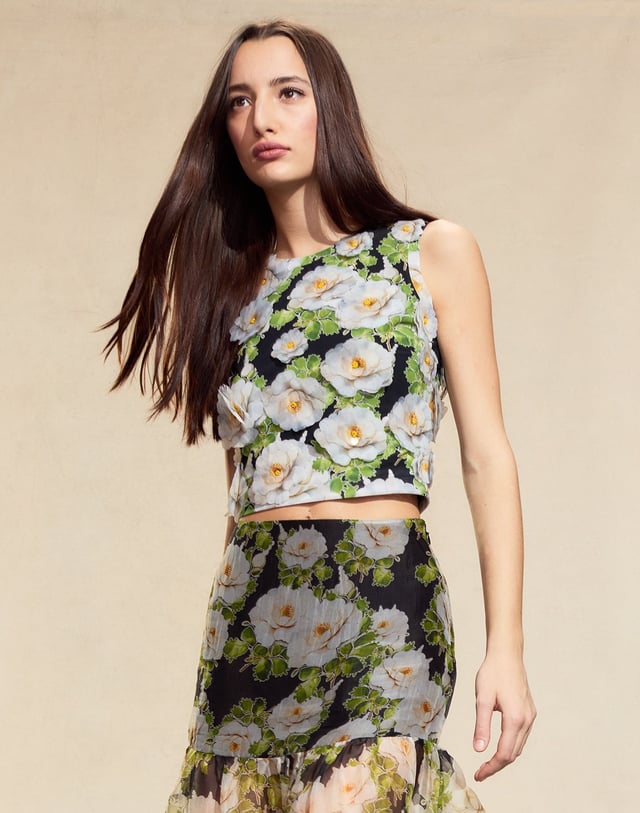 Cornelia Flower Appliques Top