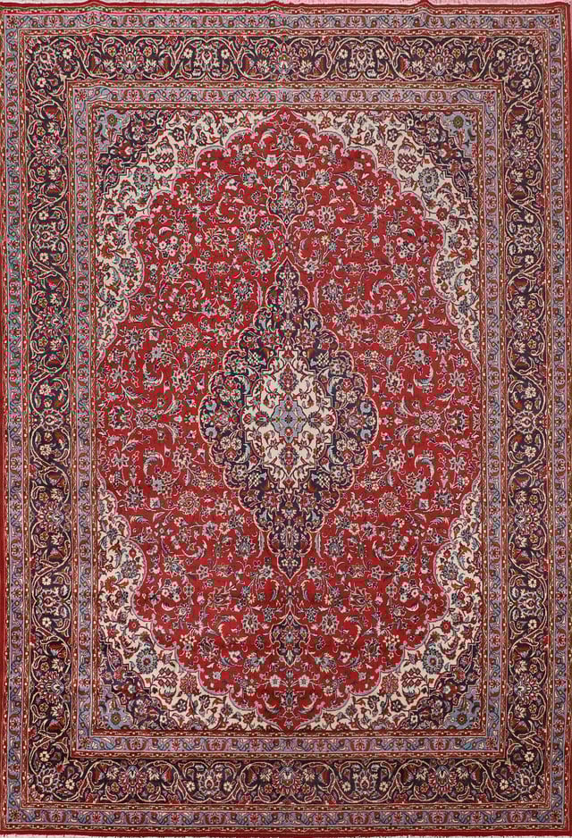 Traditional Red Kashan Turkish Living Room Rug 10x13