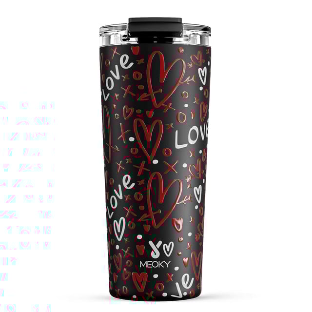 24oz cold cup 2 in 1 lid valentine black valentine