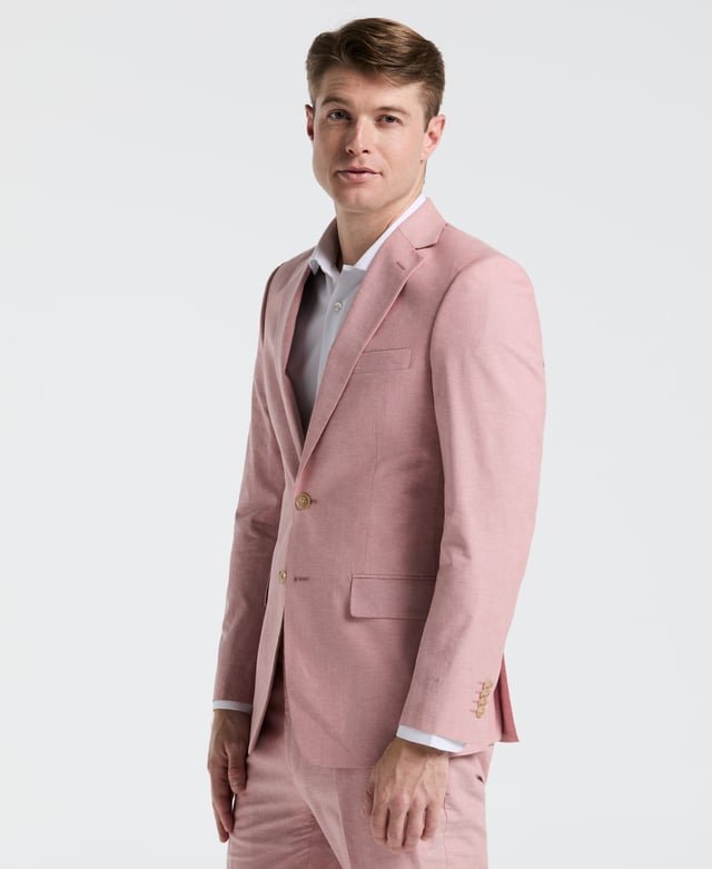 Slim Fit Solid Linen Blend Suit Jacket