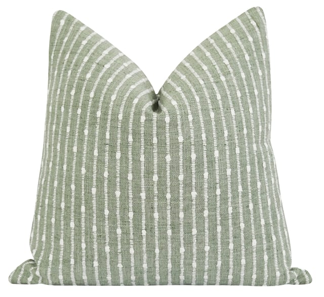 Aberdeen Aloe Green Stripe Pillow