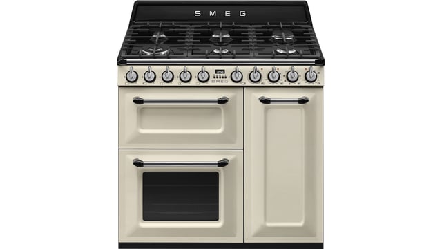 Smeg 900mm Victoria Thermoseal Dual Fuel Freestanding Cooker - Panna