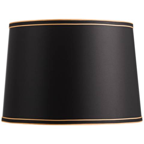 Springcrest Sydnee Satin Black with Gold Trim Lamp Shade 14x16x11 (Spider)