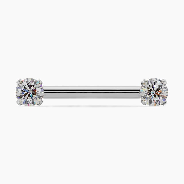 Round Gemstone Straight Barbell