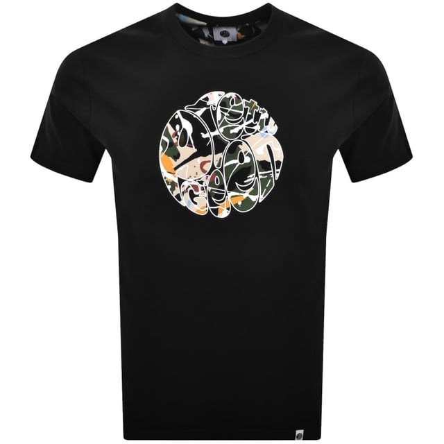 Pretty Green Convergence Logo T Shirt Black