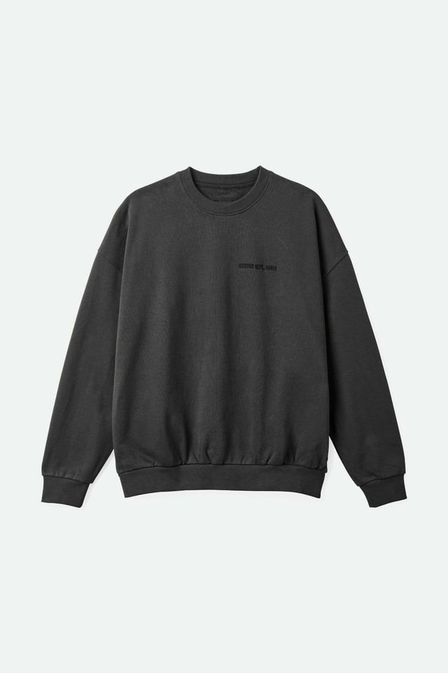 Embroidered Heavyweight Oversized Crew - Washed Black
