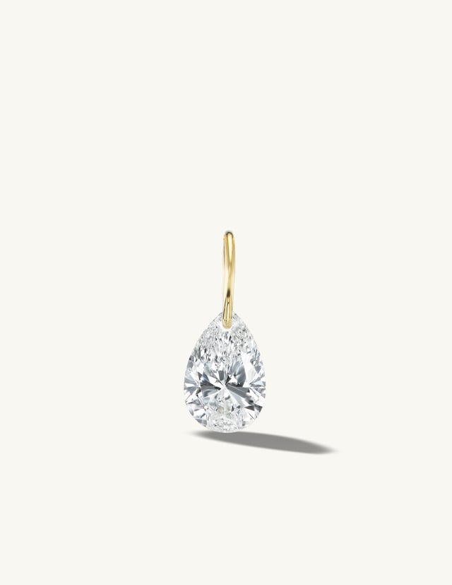 XL Pear Pierced Diamond Charm for Chains