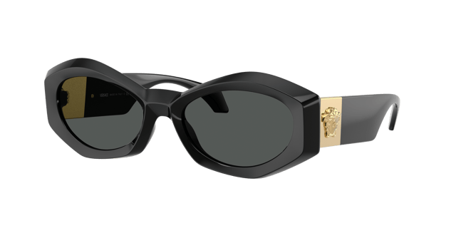 VERSACE VE4466U Black - Women Luxury Sunglasses, Dark Grey Lens