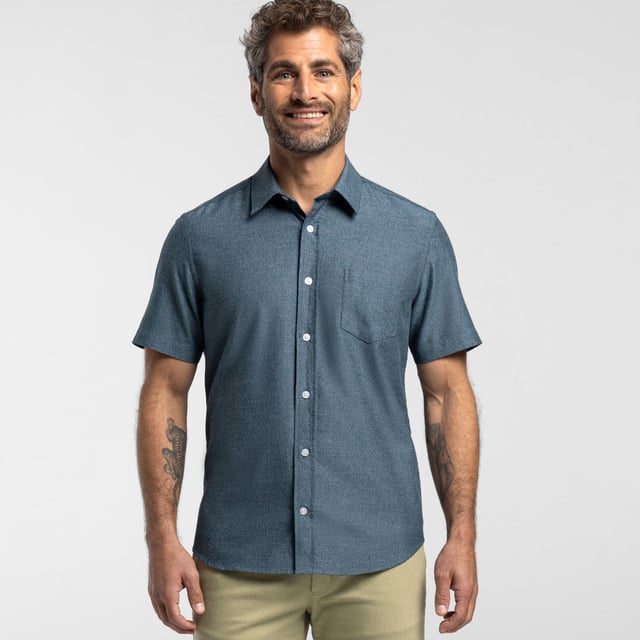 Heather Azure Short Sleeve Shirt