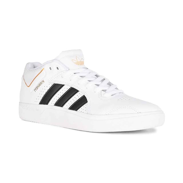 Adidas Tyshawn Skate Shoes - White/Core Black/Gold