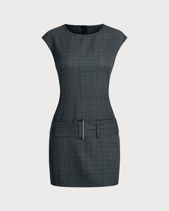 Grey Khaki Sleeveless Mini Dress