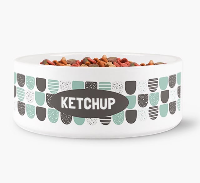'Tile Pattern' - Personalised Dog Bowl for your Mixed Breed