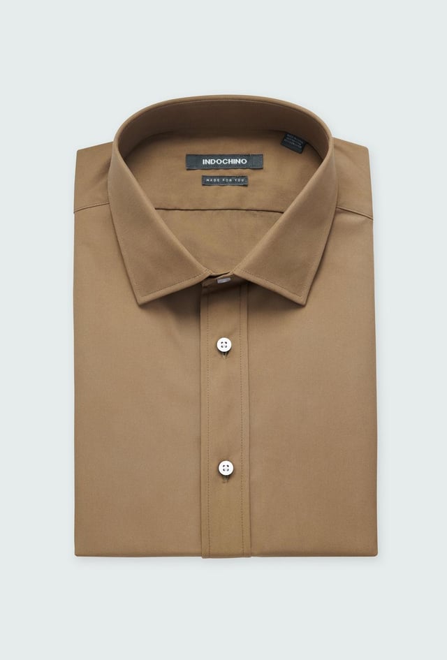 Men's Dress Shirts - Hawthorn Soft Brown Shirt | INDOCHINO