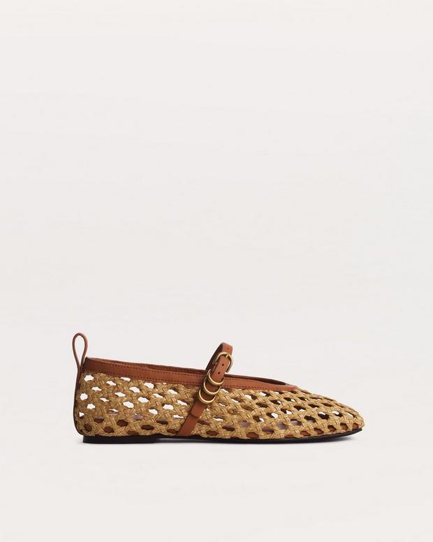Spire Woven Faux Leather Mary Jane Shoes