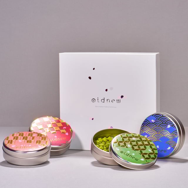 Japanese Konpeito Candy Gift Box (4 Canisters, 4 Flavors)