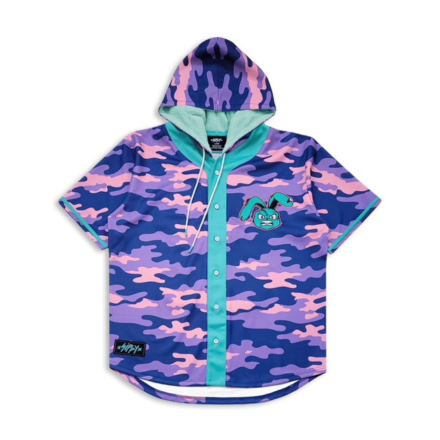Sippy - Fluffy Bunny Hooded Baseball Jersey