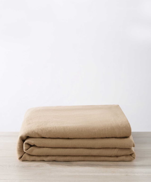 Heavyweight Linen Bedcover - Sand