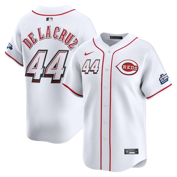 Men's Cincinnati Reds Elly De La Cruz Nike White 2025 MLB Speedway Classic Home Replica Jersey