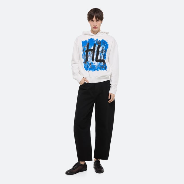 Helmut Lang Blue Scribble Hoodie | HELMUTLANG.COM