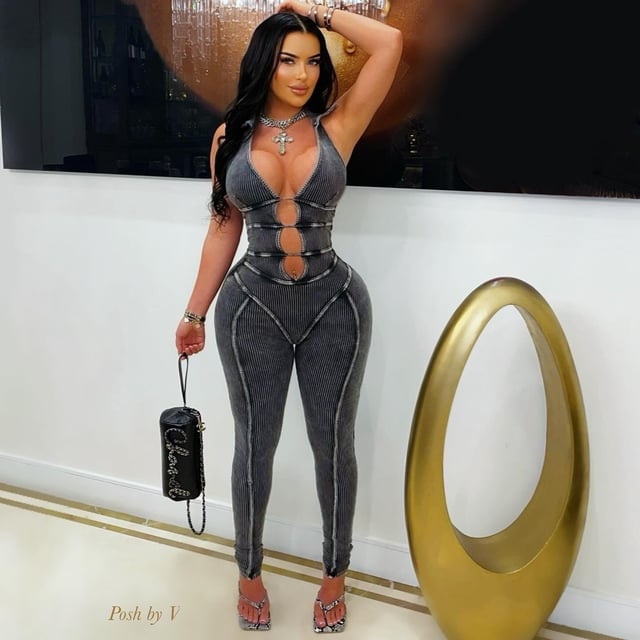 Arcia crystal glam jumpsuit (Black)