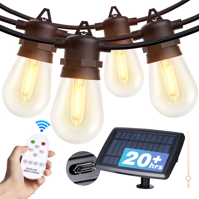 Addlon Solar Patio Lights Waterproof, Camping Backyard LED String Lights