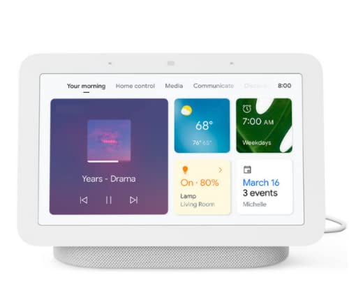Google Nest Hub 7-Inch Smart Display Bluetooth Speaker (2nd Gen) Chalk