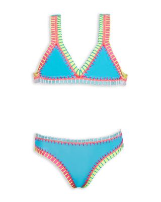 Girls' Rainbow Embroidered Two Piece Swimsuit - Little Kid, Big Kid