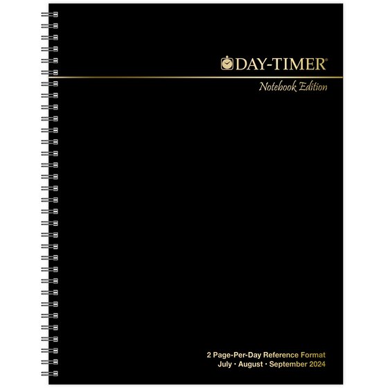 Day-Timer July 2024 – June 2025 Two Page Per Day Reference Planner Refill, Wirebound, Notebook Size, 8 1/2" x 11"