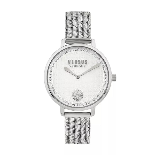 Versus Versace Lavillette Crystal Women's 36mm Two-Hand Bracelet Watch - Silver