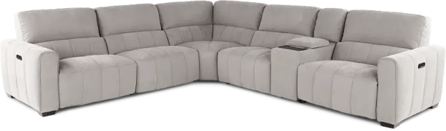Uptown Light Gray 6 Piece Power Reclining Sectional