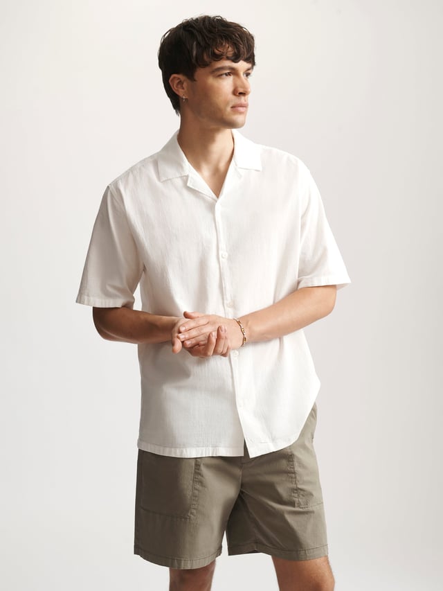 Men's Brooklyn Short Sleeve Shirt In Antique White