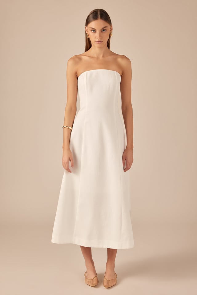 Linen Strapless Dress