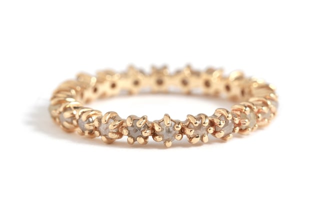 Champagne Diamond Eternity Band - 14k Yellow Gold