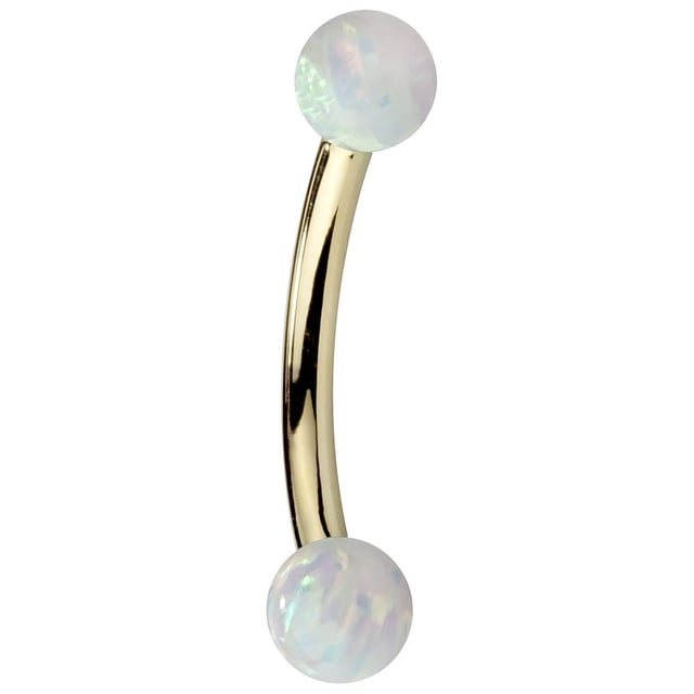 Opal 14K Gold Curved Barbell