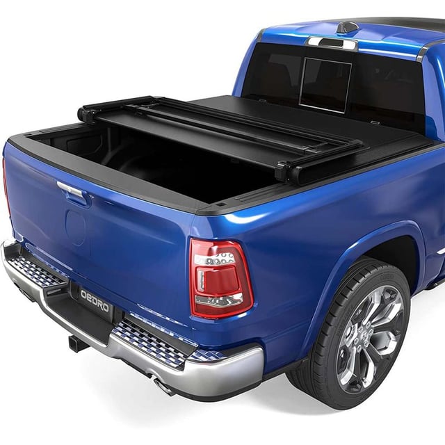 5.6Ft Soft Tri-Fold Truck Bed Tonneau Cover for 2009-2024 Dodge Ram 1500 (Inclu. Classic & New) w/o Ram Box