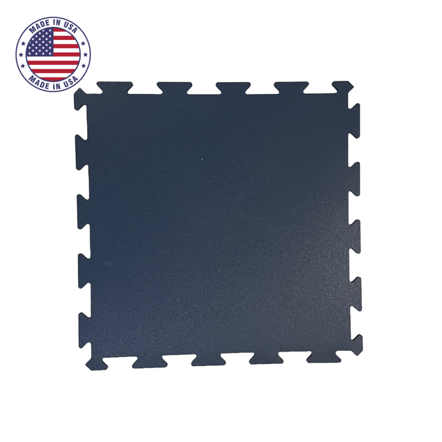 Interlocking Rubber Tiles - Set of 6 - Made in the U.S.A - Includes Edge Pieces - 8mm