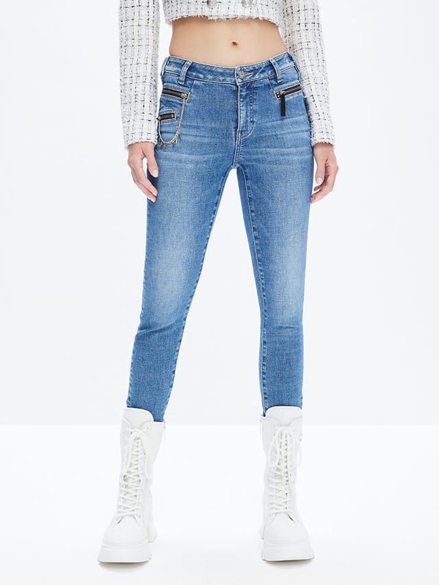 Vintage Blue Low Rise Zipper Jeans