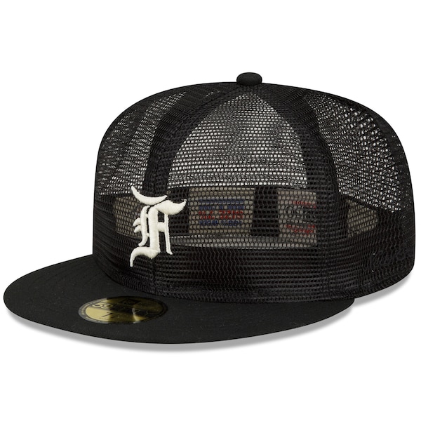 Men's  New Era x Fear of God Black Mesh 59FIFTY Fitted Hat 