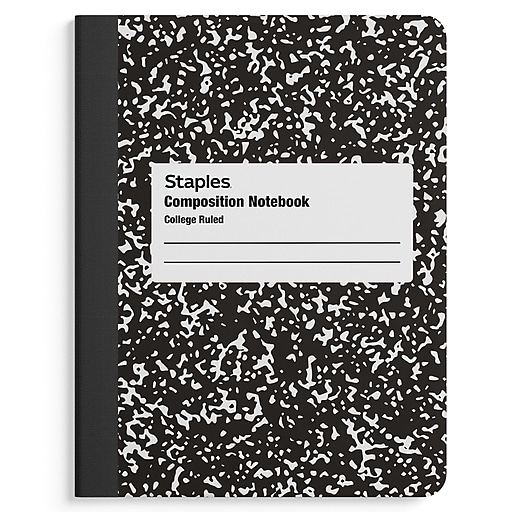 Staples® Composition Notebook, 7.5" x 9.75", College Ruled, 100 Sheets, Black (ST55064)