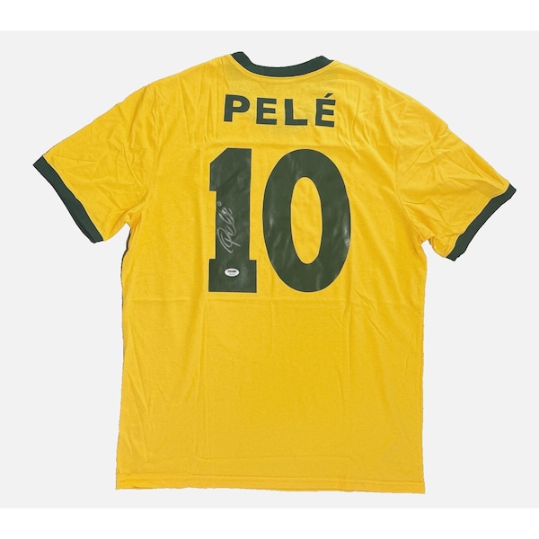 Brazil Pele Authentic Signed Soccer Custom Jersey Autographed PSA DNA ITP COA