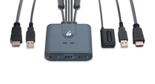 2-Port HDMI KVM Switch with HDMI and USB Connections