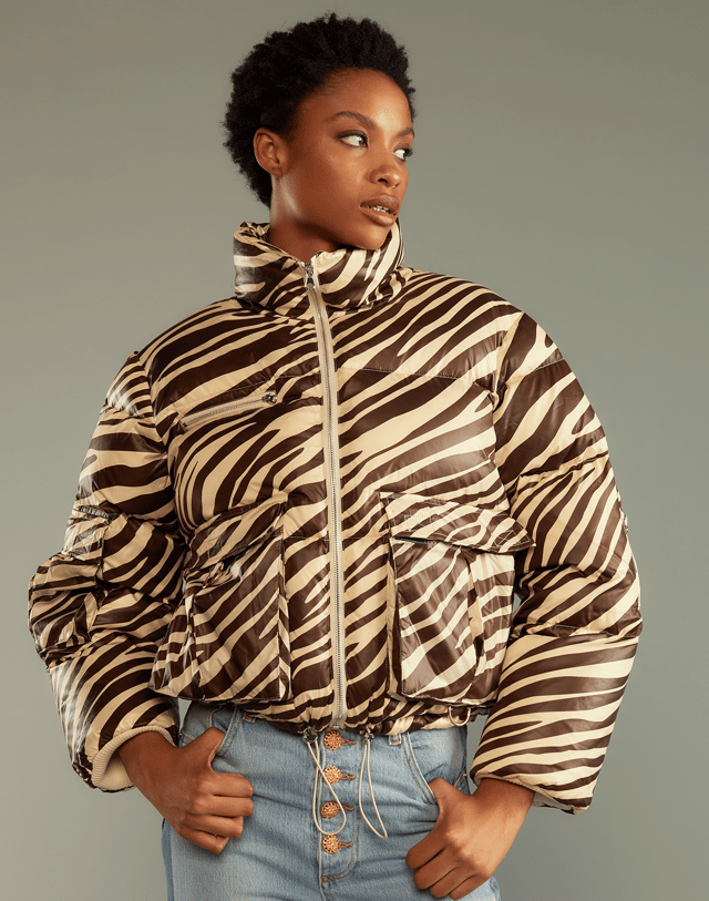 Zebra Down Puffer Jacket