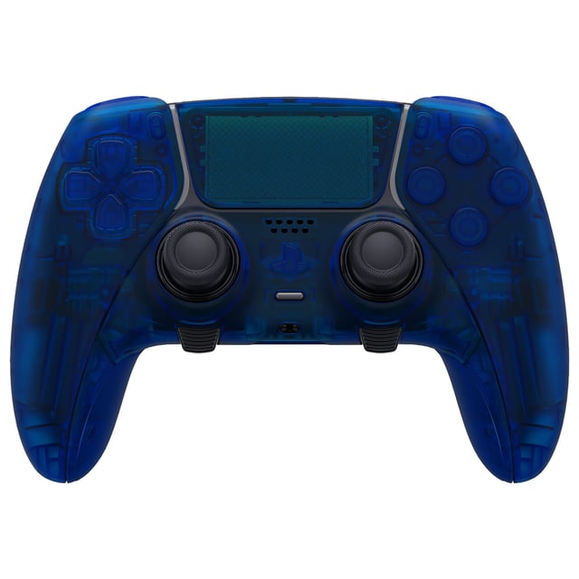 eXtremeRate Replacement Full Set Shells with Buttons Compatible with PS5 Edge Controller - Clear Blue